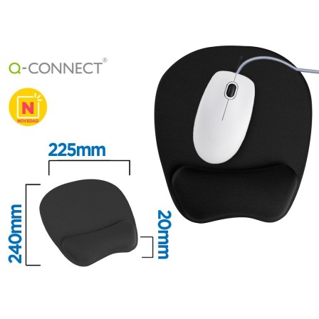 ALFOMBRILLA PARA RATON Q-CONNECT CON REPOSAMUÑECAS ERGONOMICA DE GE...
