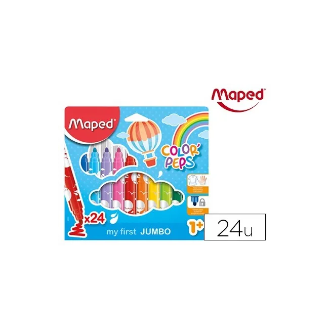 ROTULADOR MAPED COLOR PEPS EARLY AGE JUMBO CAJA DE 24 COLORES