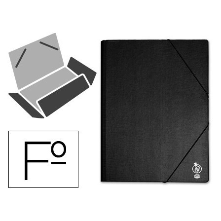 CARPETA LIDERPAPEL GOMAS FOLIO SOLAPAS PLASTICO NEGRA