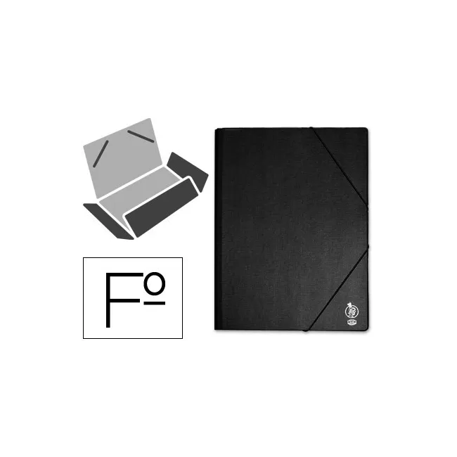 CARPETA LIDERPAPEL GOMAS FOLIO SOLAPAS PLASTICO NEGRA