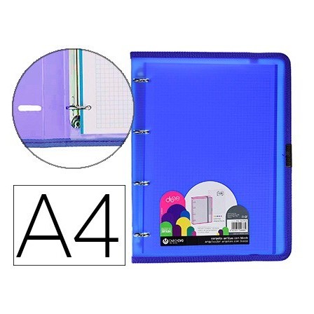 CARPETA CARCHIVO DUNE 4 ANILLAS 20 MM POLIPROPILENO RIGIDO DIN A4 C...