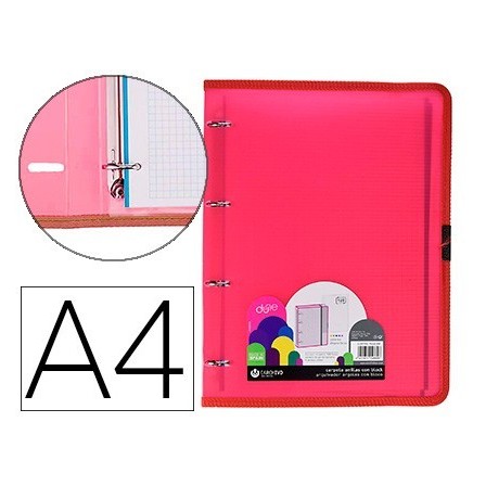 CARPETA CARCHIVO DUNE 4 ANILLAS 20 MM POLIPROPILENO RIGIDO DIN A4 C...