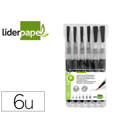 PINCELES LIDERPAPEL RECARGABLES PARA PRODUCTOS ACUARELABLES SET DE ...