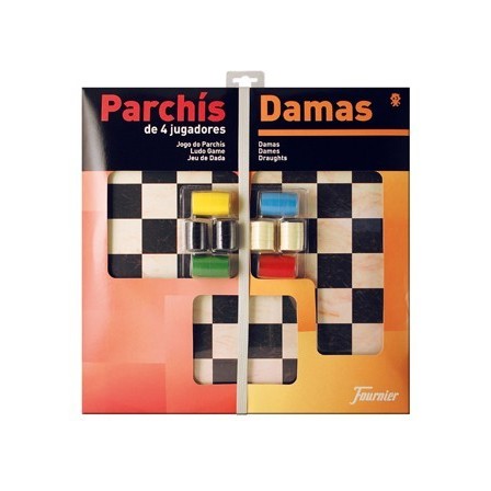 PARCHIS CON DAMAS TABLERO GRANDE 4 JUGADORES 41X40X4,5