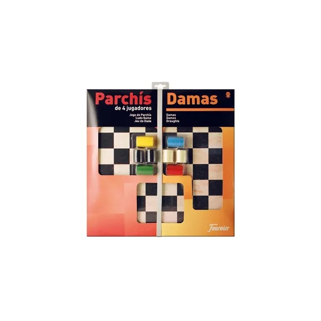 PARCHIS CON DAMAS TABLERO GRANDE 4 JUGADORES 41X40X4,5