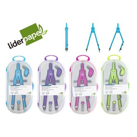 COMPAS LIDERPAPEL MICROMETRICO CON ADAPTADOR COLOR
