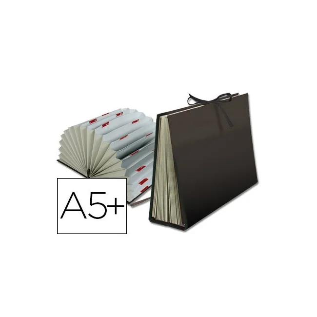 CARPETA FUELLE LIDERPAPEL CUARTO CARTON FORRADO NEGRA