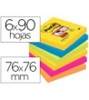 BLOC DE NOTAS ADHESIVAS QUITA Y PON POST-IT SUPER STICKY 76X76 MM C...