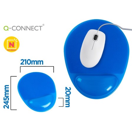 ALFOMBRILLA PARA RATON Q-CONNECT REPOSAMUÑECAS DE GEL PVC COLOR AZU...