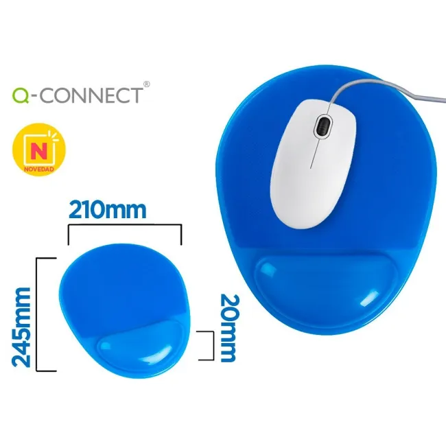 ALFOMBRILLA PARA RATON Q-CONNECT REPOSAMUÑECAS DE GEL PVC COLOR AZU...