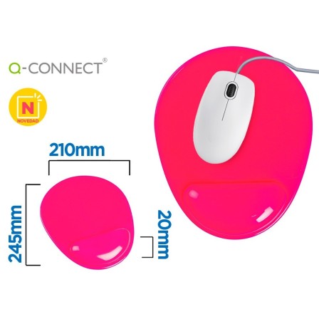 ALFOMBRILLA PARA RATON Q-CONNECT REPOSAMUÑECAS DE GEL PVC COLOR ROS...