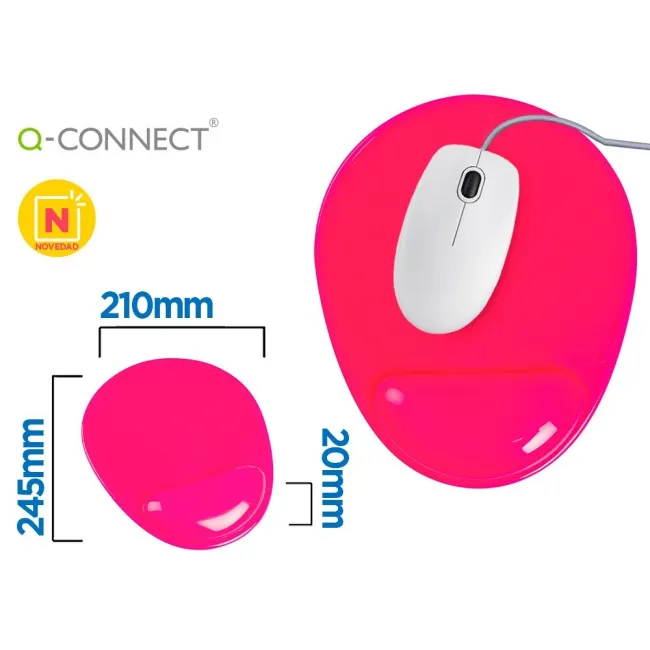 ALFOMBRILLA PARA RATON Q-CONNECT REPOSAMUÑECAS DE GEL PVC COLOR ROS...