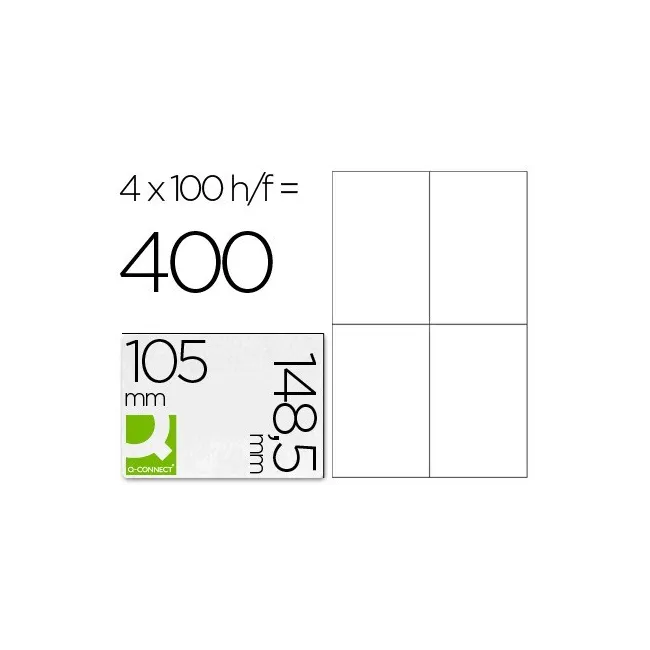 ETIQUETA ADHESIVA Q-CONNECT KF10660 TAMAÑO 105X148,5 MM FOTOCOPIADO...