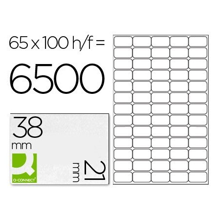 ETIQUETA ADHESIVA Q-CONNECT KF01581 TAMAÑO 38,1X21,2MM FOTOCOPIADOR...