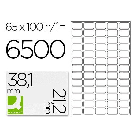 ETIQUETA ADHESIVA Q-CONNECT KF00573 -TAMAÑO 38,1X21,2 MM -FOTOCOPIA...