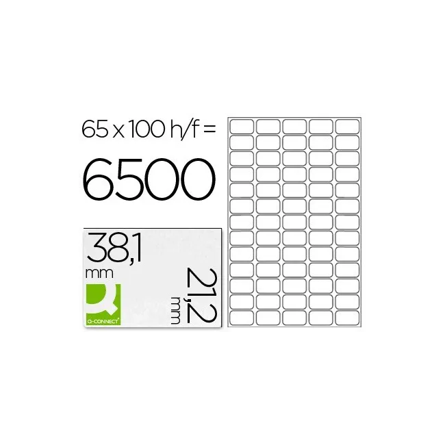 ETIQUETA ADHESIVA Q-CONNECT KF00573 -TAMAÑO 38,1X21,2 MM -FOTOCOPIA...