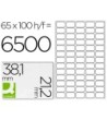 ETIQUETA ADHESIVA Q-CONNECT KF00573 -TAMAÑO 38,1X21,2 MM -FOTOCOPIA...