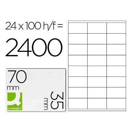 ETIQUETA ADHESIVA Q-CONNECT KF10645 -TAMAÑO 70X35 MM FOTOCOPIADORA ...
