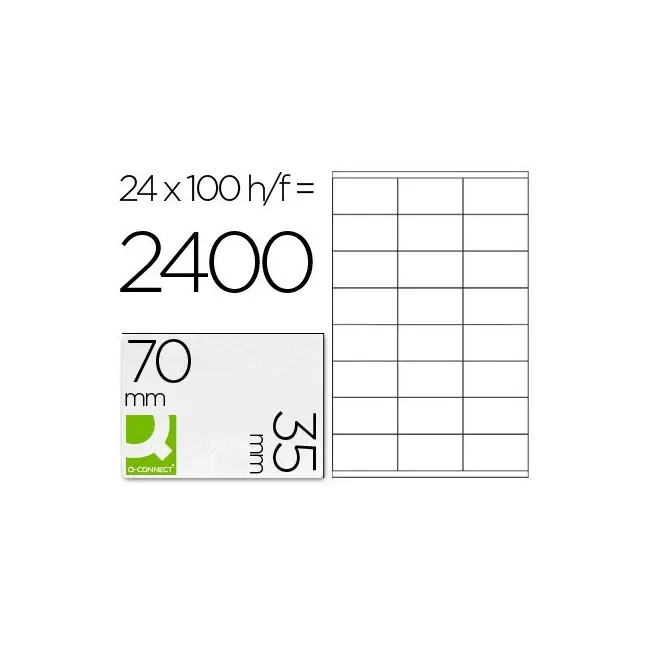 ETIQUETA ADHESIVA Q-CONNECT KF10645 -TAMAÑO 70X35 MM FOTOCOPIADORA ...