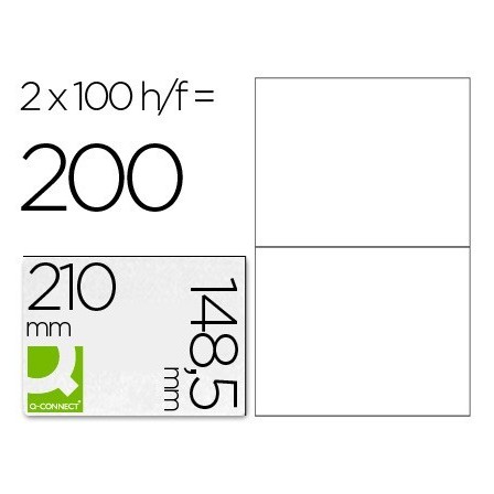 ETIQUETA ADHESIVA Q-CONNECT KF10662 TAMAÑO 210X148,5 MM FOTOCOPIADO...
