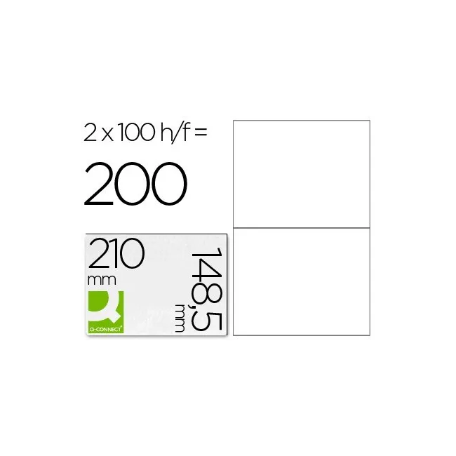 ETIQUETA ADHESIVA Q-CONNECT KF10662 TAMAÑO 210X148,5 MM FOTOCOPIADO...