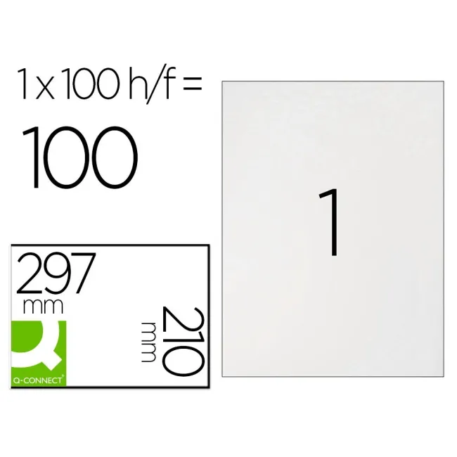ETIQUETA ADHESIVA Q-CONNECT KF10664 TAMAÑO 210X297 MM FOTOCOPIADORA...