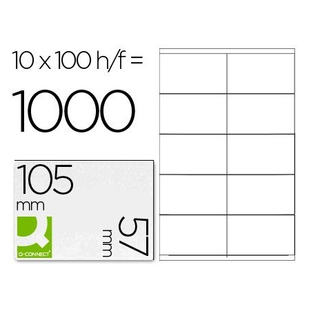 ETIQUETA ADHESIVA Q-CONNECT KF10658 TAMAÑO 105X57 MM FOTOCOPIADORA ...