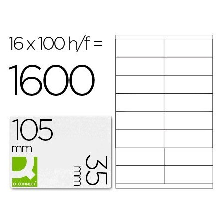 ETIQUETA ADHESIVA Q-CONNECT KF10653 TAMAÑO 105X35 MM FOTOCOPIADORA ...