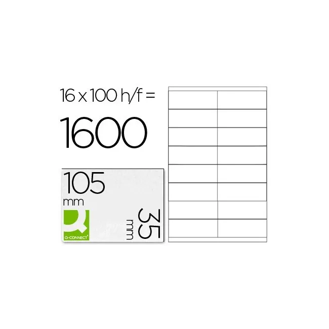 ETIQUETA ADHESIVA Q-CONNECT KF10653 TAMAÑO 105X35 MM FOTOCOPIADORA ...