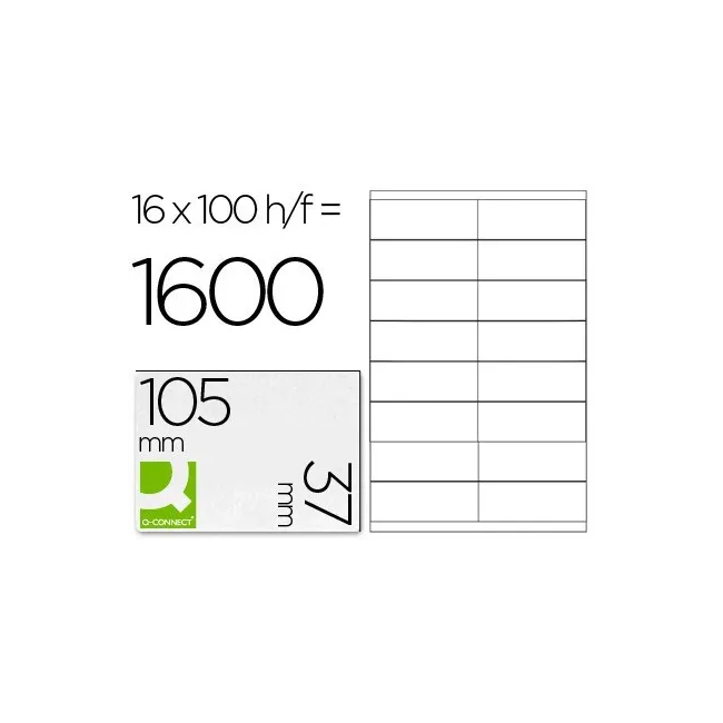 ETIQUETA ADHESIVA Q-CONNECT KF10654 TAMAÑO 105X37 MM FOTOCOPIADORA ...