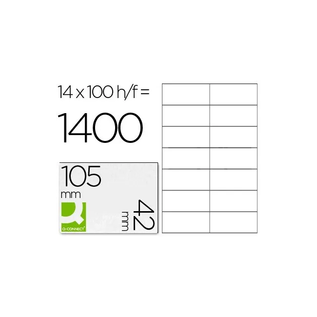 ETIQUETA ADHESIVA Q-CONNECT KF10655 TAMAÑO 105X42 MM FOTOCOPIADORA ...