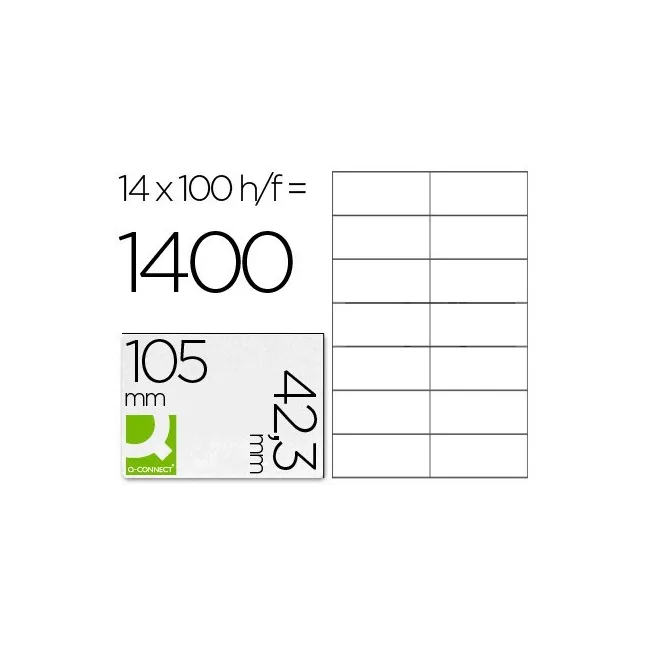 ETIQUETA ADHESIVA Q-CONNECT KF10656 TAMAÑO 105X42,3 MM FOTOCOPIADOR...
