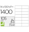 ETIQUETA ADHESIVA Q-CONNECT KF10656 TAMAÑO 105X42,3 MM FOTOCOPIADOR...