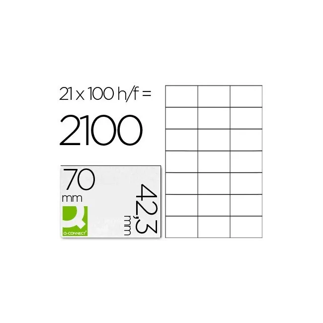 ETIQUETA ADHESIVA Q-CONNECT KF10649 -TAMAÑO 70X42,3 MM FOTOCOPIADOR...