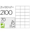 ETIQUETA ADHESIVA Q-CONNECT KF10649 -TAMAÑO 70X42,3 MM FOTOCOPIADOR...