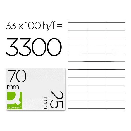 ETIQUETA ADHESIVA Q-CONNECT KF10640 TAMAÑO 70X25 MM FOTOCOPIADORA L...