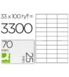 ETIQUETA ADHESIVA Q-CONNECT KF10640 TAMAÑO 70X25 MM FOTOCOPIADORA L...