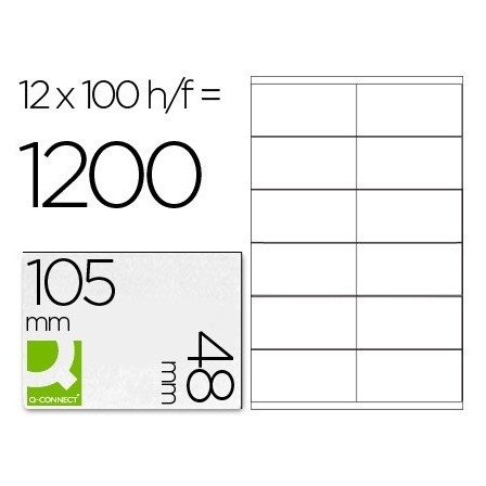 ETIQUETA ADHESIVA Q-CONNECT KF10657 TAMAÑO 105X48 MM FOTOCOPIADORA ...