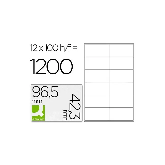 ETIQUETA ADHESIVA Q-CONNECT KF10652 TAMAÑO 96,5X42,3 MM FOTOCOPIADO...