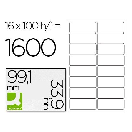 ETIQUETA ADHESIVA Q-CONNECT KF01584 TAMAÑO 99,1X33,9 MM FOTOCOPIADO...