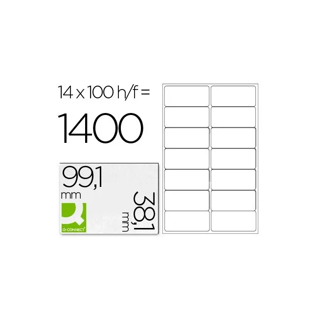 ETIQUETA ADHESIVA Q-CONNECT KF01585 TAMAÑO 99,1X38,1 MM FOTOCOPIADO...