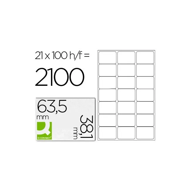 ETIQUETA ADHESIVA Q-CONNECT KF01587 TAMAÑO 63,5X38,1 MM FOTOCOPIADO...