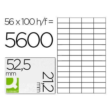 ETIQUETA ADHESIVA Q-CONNECT KF10638 TAMAÑO 52,5X21,2 MM FOTOCOPIADO...