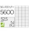 ETIQUETA ADHESIVA Q-CONNECT KF10638 TAMAÑO 52,5X21,2 MM FOTOCOPIADO...