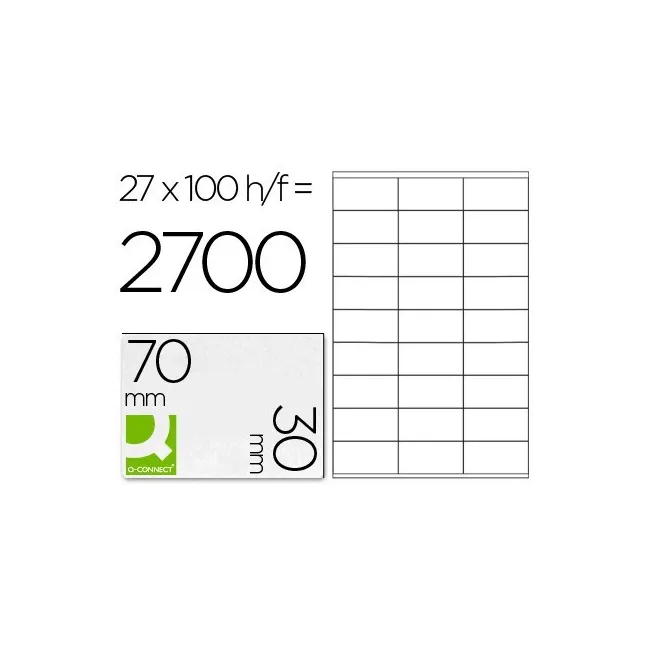 ETIQUETA ADHESIVA Q-CONNECT KF10642 TAMAÑO 70X30 MM FOTOCOPIADORA L...