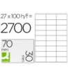 ETIQUETA ADHESIVA Q-CONNECT KF10642 TAMAÑO 70X30 MM FOTOCOPIADORA L...