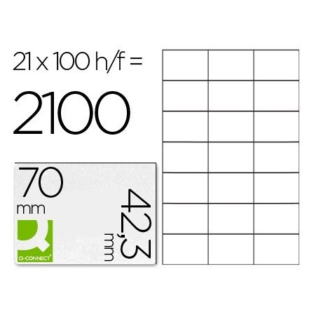 ETIQUETA ADHESIVA Q-CONNECT KF10649 -TAMAÑO 70X42,3 MM FOTOCOPIADOR...