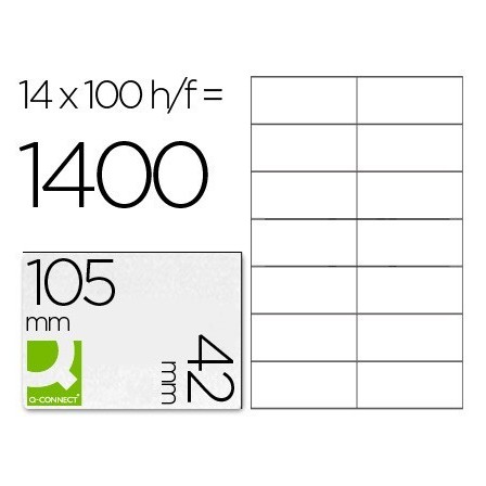 ETIQUETA ADHESIVA Q-CONNECT KF10655 TAMAÑO 105X42 MM FOTOCOPIADORA ...