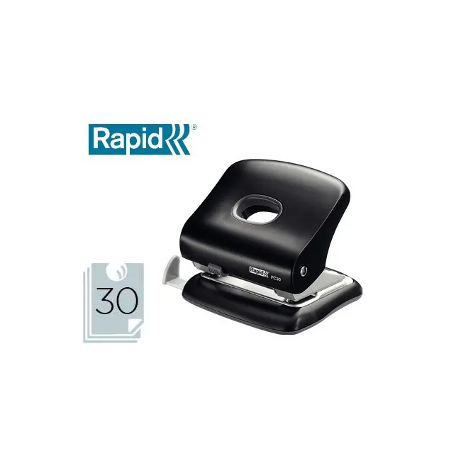 TALADRADOR RAPID FC30 PLASTICO COLOR NEGRO CAPACIDAD 30 HOJAS