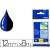 CINTA BROTHER TZE-531 AZUL-NEGRO 12MM LONGITUD 8 MT